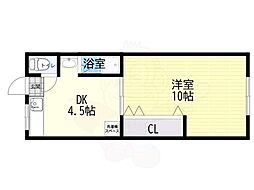 本町マンション 1DKの間取図画像