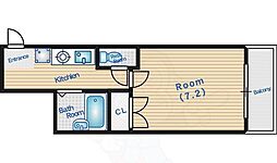 ヴィスカヤ 1Kの間取図画像