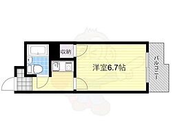 Grandcourt新大阪 1Kの間取図画像