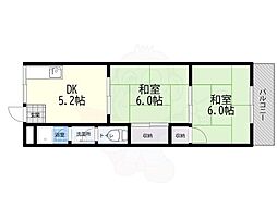 マンションニューホープ 2DKの間取図画像