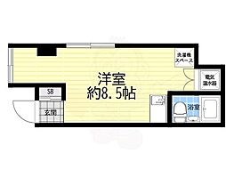 シャンブル ワンルームの間取図画像