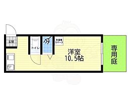NK岡町 ワンルームの間取図画像
