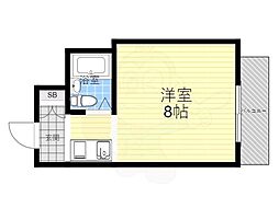 オウルハウス服部 1Kの間取図画像