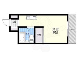 メゾンクレール ワンルームの間取図画像