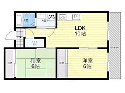 グランドール名神豊中 2LDKの間取図画像