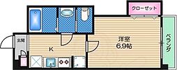 Luxe三国 1Kの間取図画像