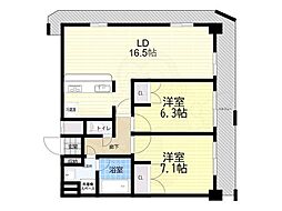 アーバネックス豊中桜塚 1LDKの間取図画像
