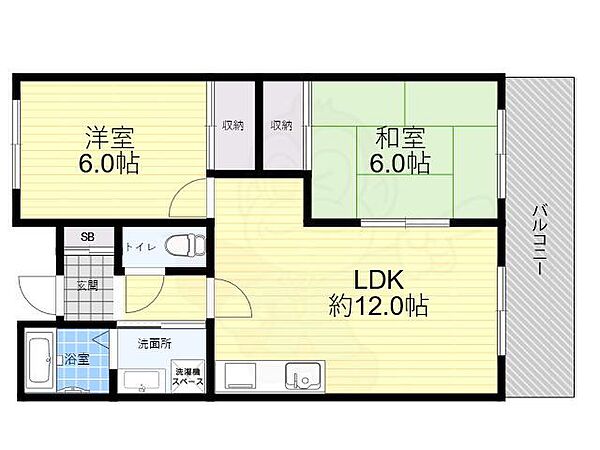 グランドール名神豊中 ｜大阪府豊中市庄内栄町５丁目(賃貸マンション2LDK・5階・54.00㎡)の写真 その2