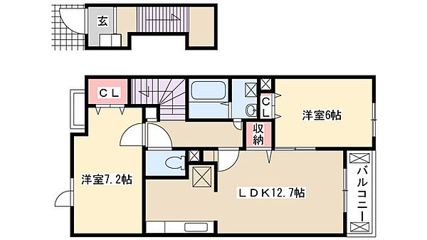 ブリーズ　ドゥ 205｜愛知県名古屋市昭和区元宮町２丁目(賃貸アパート2LDK・2階・63.86㎡)の写真 その2