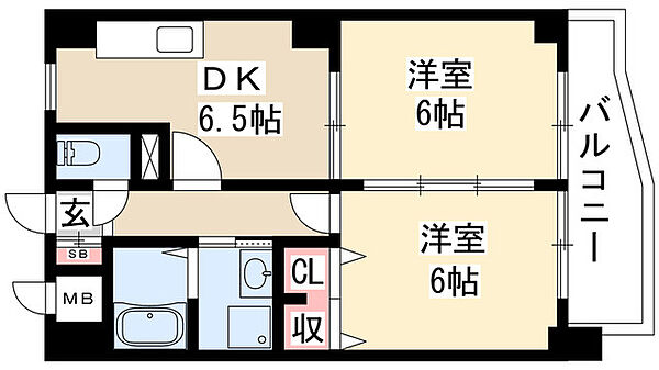 第3タジックビル 503｜愛知県名古屋市中区栄５丁目(賃貸マンション2DK・5階・42.76㎡)の写真 その2