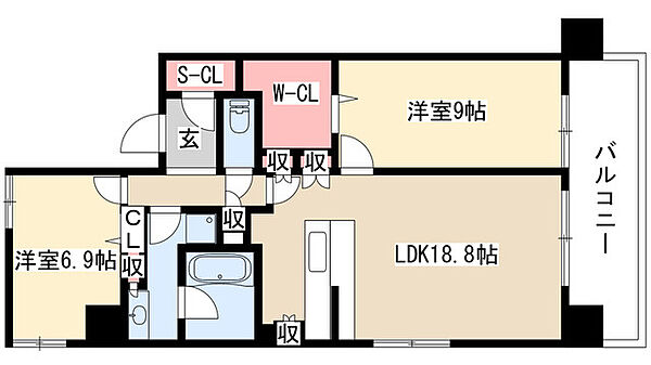 ロイヤルパークス千種 407｜愛知県名古屋市千種区千種２丁目(賃貸マンション2LDK・4階・81.80㎡)の写真 その2