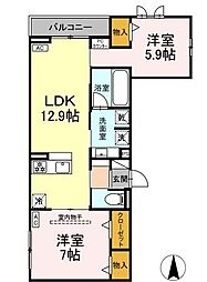Willkommen 2LDKの間取図画像