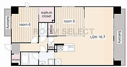MOTTI3 2LDKの間取図画像