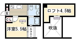 グラシア 1Kの間取図画像