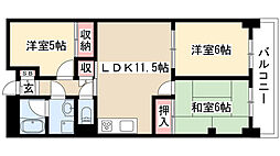 マリオン大曽根協同ビル 3LDKの間取図画像