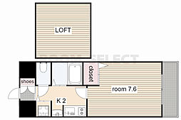 プレサンス名古屋駅前アクシス 1Kの間取図画像