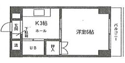 ラ・メゾン・藤ヶ丘 1Kの間取図画像