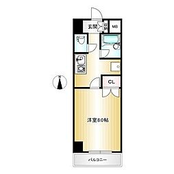 カーサ千種駅 1Kの間取図画像