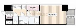 S-RESIDENCE鶴舞2 1Kの間取図画像