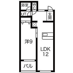 新宿ビル 1LDKの間取図画像