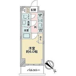 アステリ鶴舞テーセラ 1Kの間取図画像