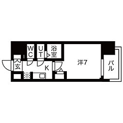 ファステートNAGOYA今池バレンシア 1Kの間取図画像