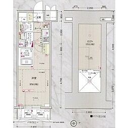 エステムコート名古屋・栄デュアルレジェンド 1Kの間取図画像