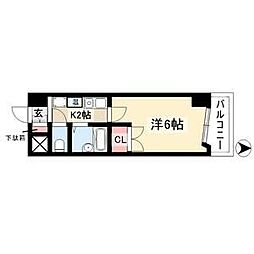 ハイツ亀島 1Kの間取図画像