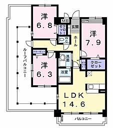 サンリットパインニードル 3LDKの間取図画像