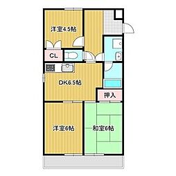 ハイツ浅井 3DKの間取図画像