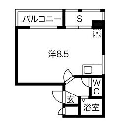 セリニティ星ケ丘 ワンルームの間取図画像