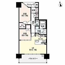 ザ・パークハウス上前津 2LDKの間取図画像