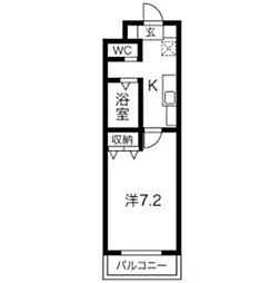 A・City中川 1Kの間取図画像