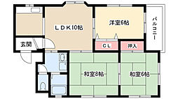 リバティー川本 3LDKの間取図画像