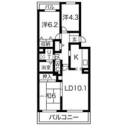 パーク・ノヴァ徳川園 3LDKの間取図画像