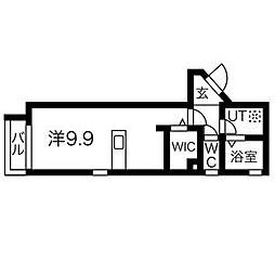 Rabird ワンルームの間取図画像