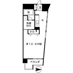 RESIDIA東桜2 ワンルームの間取図画像