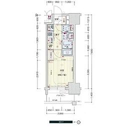 プレサンス栄フロント 1Kの間取図画像