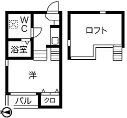 ルラーシュ瑞穂 1Kの間取図画像