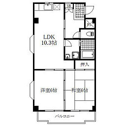 エクセル高針 2LDKの間取図画像
