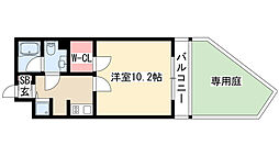 プロシード穂波町 1Kの間取図画像
