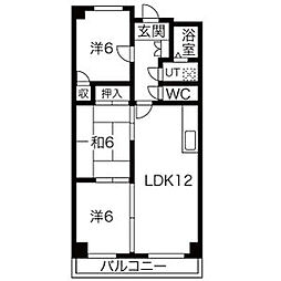 第2高杉マンション 3LDKの間取図画像
