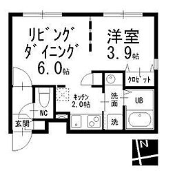 Branche上前津 1Kの間取図画像