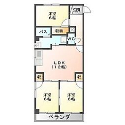 S・R・Kビルディング1 3LDKの間取図画像
