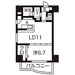 フローラル今池 1LDKの間取図画像