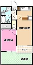 エミネンスオタイ2 1LDKの間取図画像