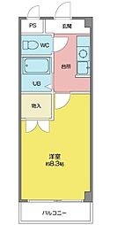 アゼリアヒルズ 1Kの間取図画像