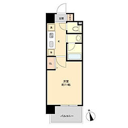 高畑レジデンス 1Kの間取図画像