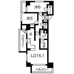 ローレルアイ久屋大通 2LDKの間取図画像