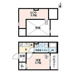 PastosoK 1Kの間取図画像